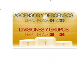 Ascensos/descensos 24-25. Divisiones/grupos 25/26